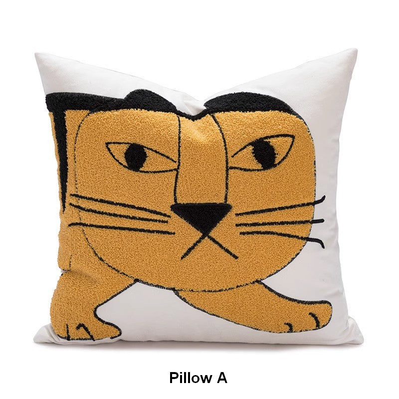 Tiger Decorative Pillows for Kids Room Modern Pillow Covers Modern D Art Painting Canvas