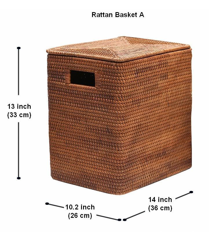 Tall Rectangular Wicker Storage Basket