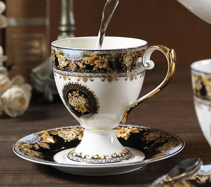 Unique Coffee Cup and Saucer in Gift Box as Birthday Gift, Elegant Pin