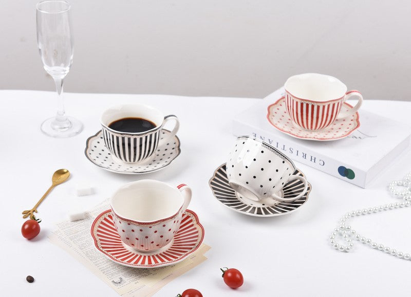 Unique Porcelain Cup and Saucer, Afternoon British Tea Cups