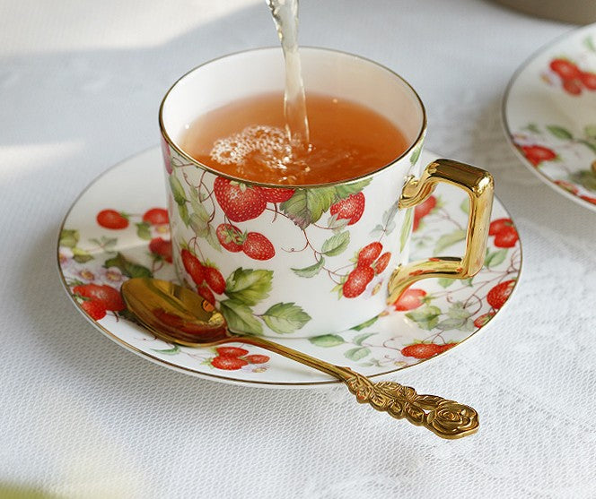 Blue Bone China Porcelain Tea Cup Set, British Royal Ceramic Cups