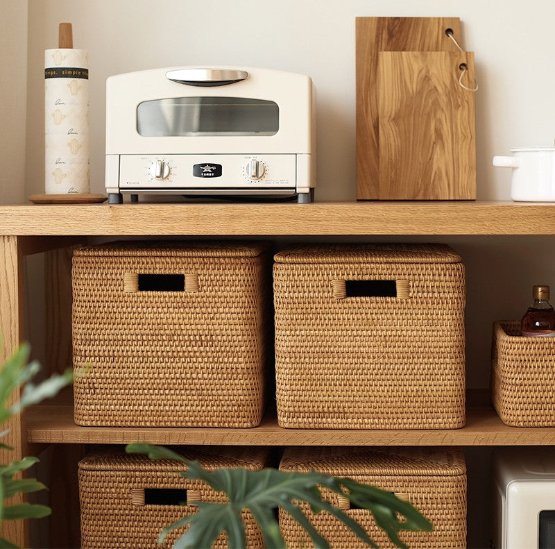 Storage Basket with Lid, Storage Baskets for Toys, Rectangular Storage  Basket for Shelves, Storage Baskets for Bathroom, Storage Baskets for  Clothes