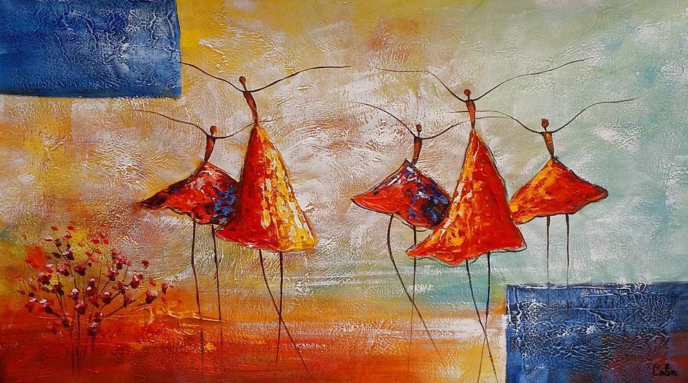 Abstract Acrylic Paintings, Modern Canvas Painting, Ballet Dancer