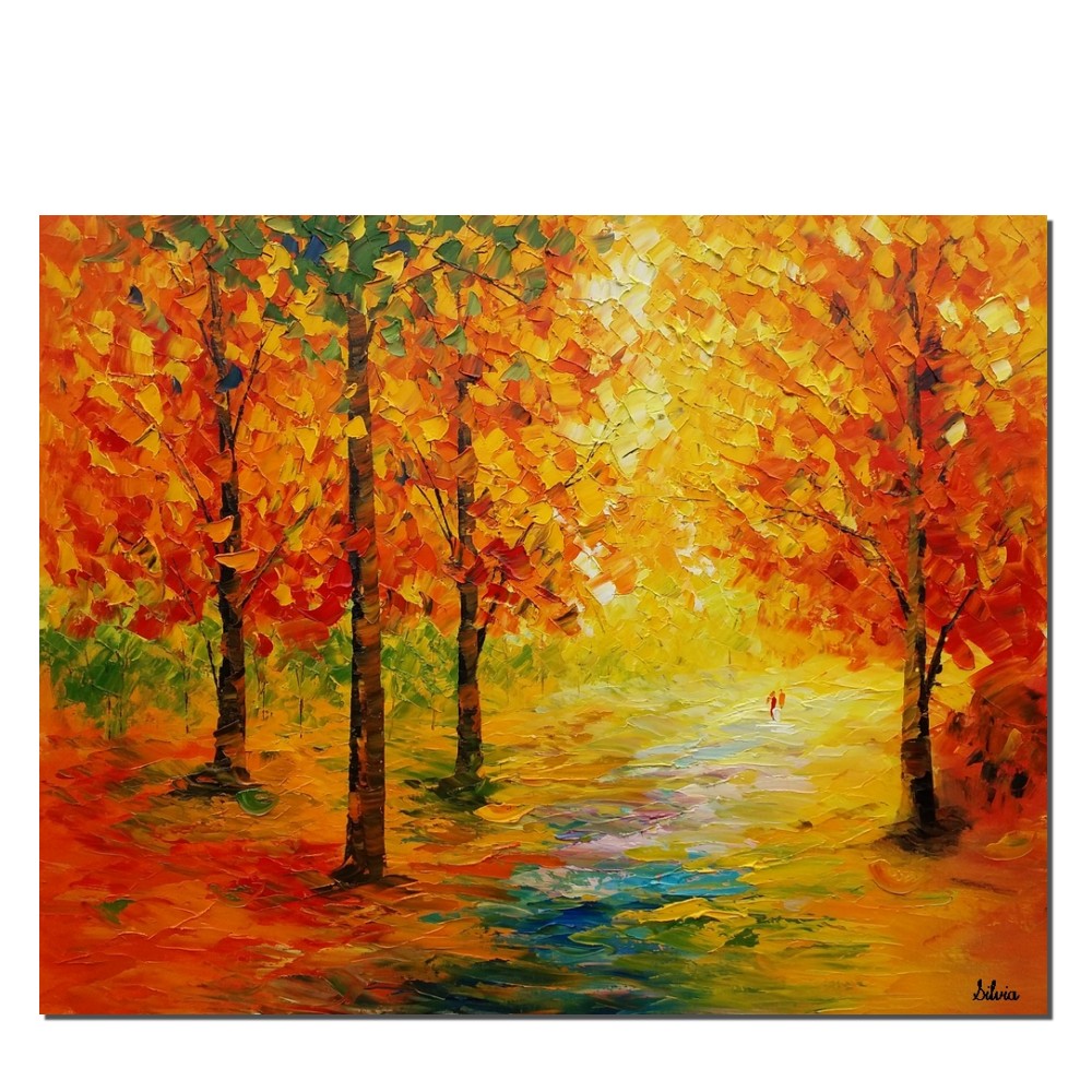 Autumn Tree, Landscape Painting, Abstract Art, Canvas Art, Abstract