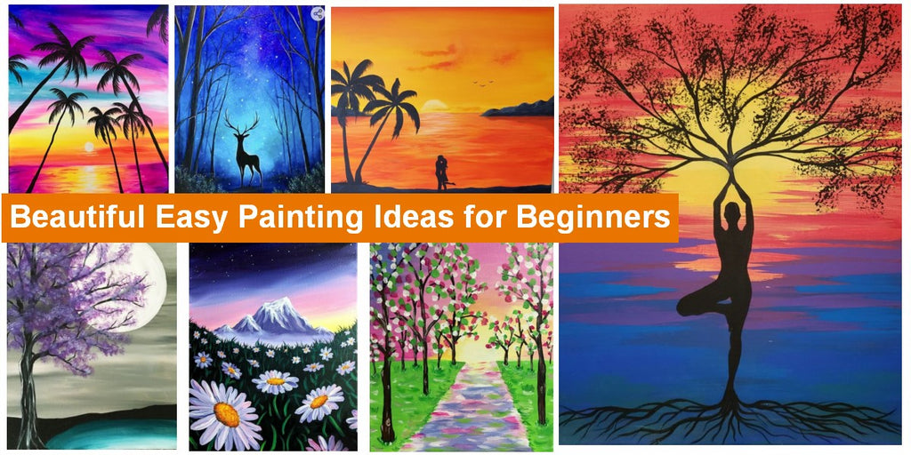 30 Creative Easy Painting Ideas for Beginners, Easy Landscape Painting Ideas for Kids, Basic Simple DIY Painting Ideas, Easy Acrylic Paintings, Simple Modern Abstract Art on Canvas