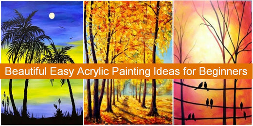 Easy Landscape Painting Ideas for Beginners, Creative Easy Canvas Painting Ideas, Simple DIY Small Cute Easy Acrylic Painting on Canvas, Simple Oil Painting Ideas for Kids