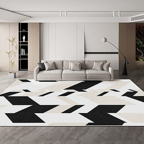 Large Modern Living Room Rugs, Geometric Modern Rugs for Dining Room, Abstract Contemporary Area Rugs for Bedroom-Art Painting Canvas