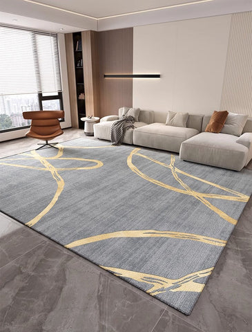 Geometric Contemporary Modern Rugs Next to Bed, Abstract Area Rugs for Living Room, Modern Rugs under Dining Room Table, Modern Carpets for Kitchen-Art Painting Canvas