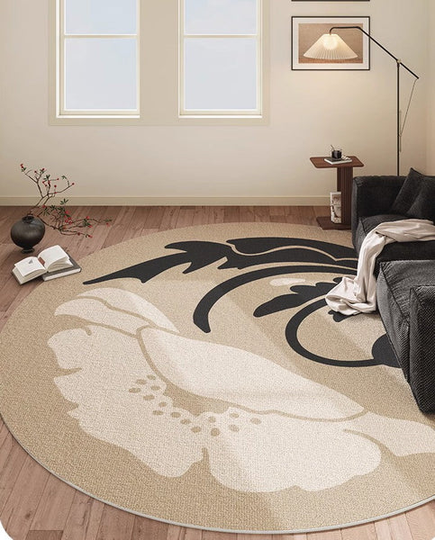 Bathroom Modern Round Rugs, Circular Modern Rugs under Coffee Table, Round Modern Rugs in Living Room, Round Contemporary Modern Rugs for Bedroom-Art Painting Canvas