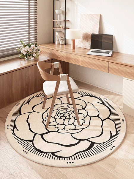 Modern Rug Ideas for Living Room, Bedroom Modern Round Rugs, Dining Room Contemporary Round Rugs, Circular Modern Rugs under Chairs-Art Painting Canvas