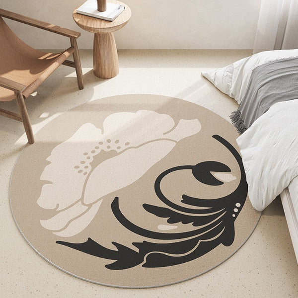 Bathroom Modern Round Rugs, Circular Modern Rugs under Coffee Table, Round Modern Rugs in Living Room, Round Contemporary Modern Rugs for Bedroom-Art Painting Canvas