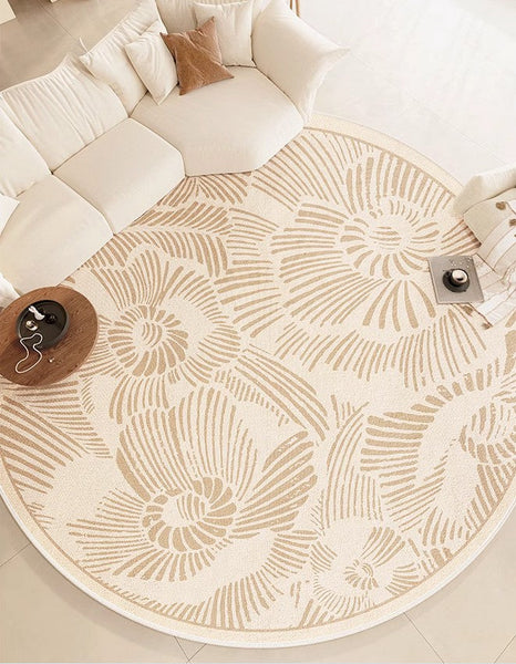 Dining Room Contemporary Round Rugs, Modern Rug Ideas for Living Room, Bedroom Modern Round Rugs, Circular Modern Rugs under Chairs-Art Painting Canvas