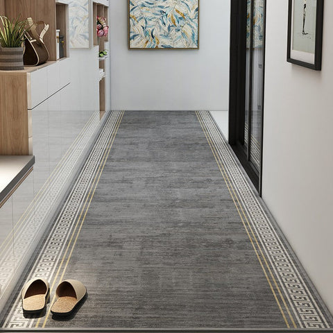 Long Hallway Runners, Extra Long Narrow Runner Rugs, Washable Entrance Hallway Grey Runners, Modern Long Hallway Runners, Kitchen Runner Rugs, Stain-resistant Non Slip Entryway Runner Rugs-Art Painting Canvas