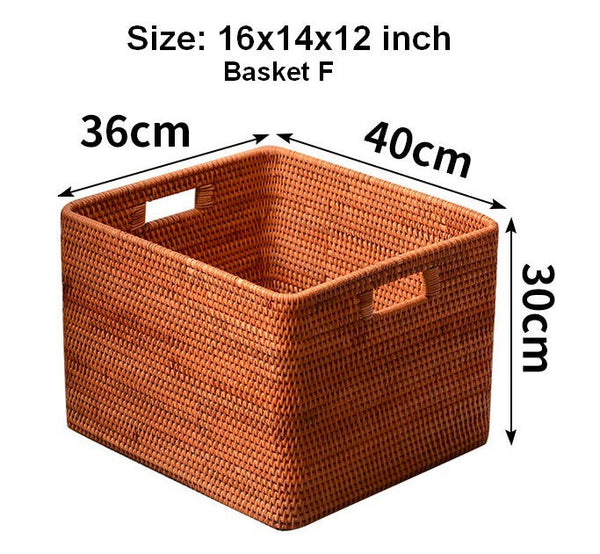 Woven Rattan Storage Baskets for Bedroom, Storage Basket for Shelves, Large Rectangular Storage Baskets for Clothes, Storage Baskets for Kitchen-Art Painting Canvas