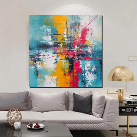 Acrylic Painting for Dining Room, Modern Contemporary Abstract Artwork, Palette Knife Painting, Heavy Texutre Wall Art, Extra Large Wall Art Painting-Art Painting Canvas