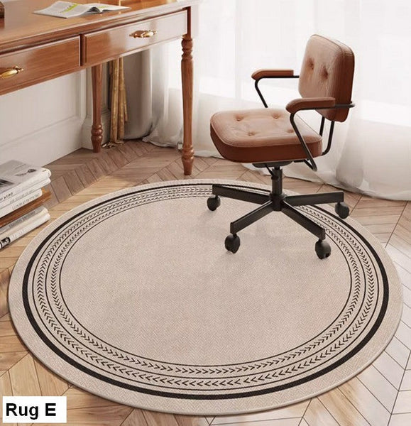 Round Rugs under Coffee Table, Geometric Modern Rug Ideas for Living Room, Circular Modern Rugs under Dining Room Table, Modern Round Rugs for Bedroom-Art Painting Canvas