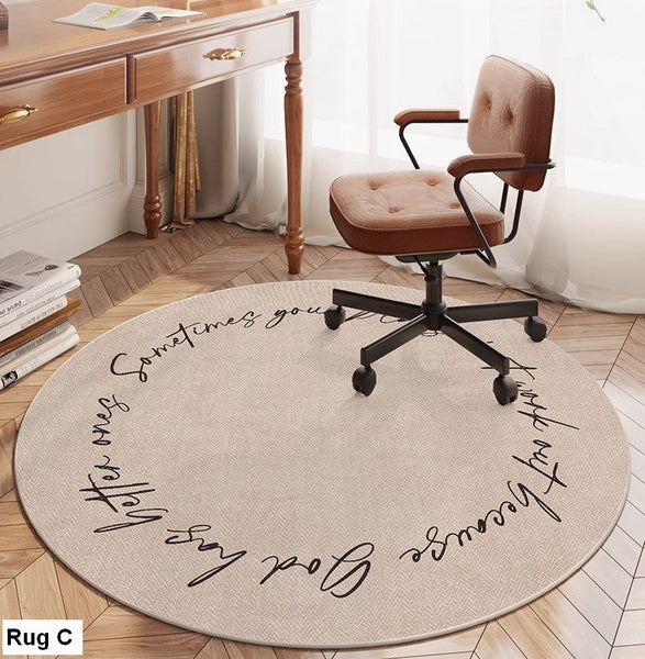 Modern Round Rugs for Bedroom, Circular Modern Rugs under Dining Room Table, Contemporary Round Rugs, Geometric Modern Rug Ideas for Living Room-Art Painting Canvas