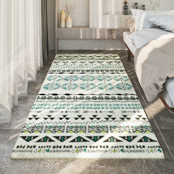 Hallway Runner Rugs, Contemporary Runner Rugs Next to Bed, Modern Runner Rugs for Entryway, Geometric Modern Rugs for Dining Room-Art Painting Canvas
