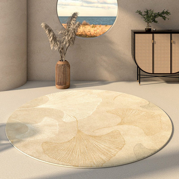 Entryway Round Rugs, Circular Modern Rugs under Coffee Table, Modern Round Rugs for Dining Room, Abstract Contemporary Round Rugs under Sofa-Art Painting Canvas
