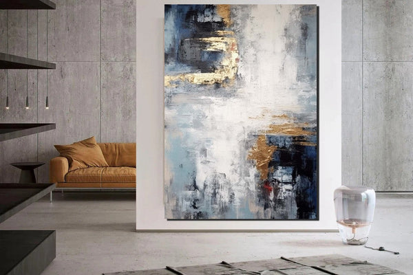 Simple Wall Art Ideas, Large Acrylic Canvas Paintings, Heavy Texture Painting, Bedroom Abstract Paintings, Modern Abstract Painting-Art Painting Canvas