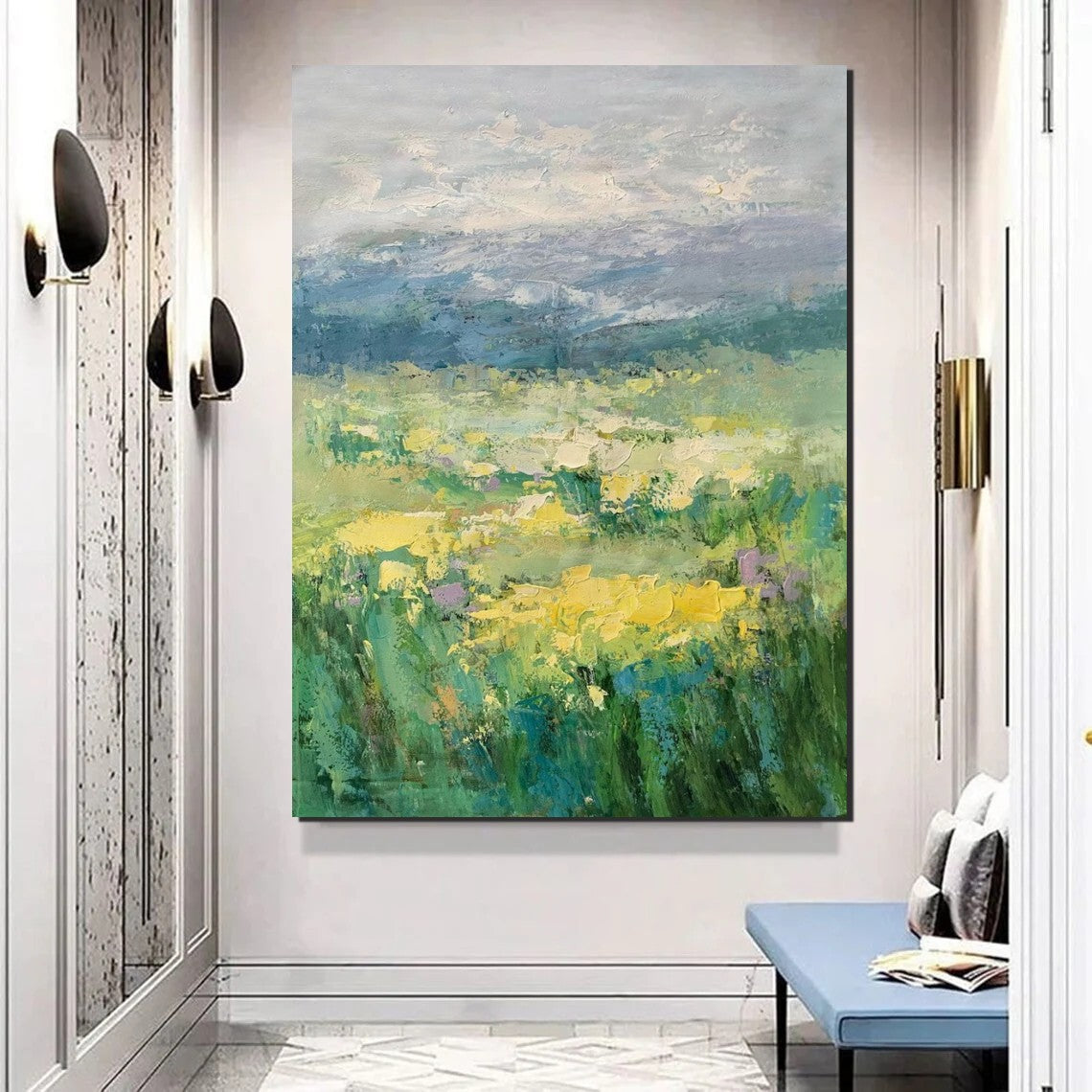 Large Acrylic Paintings for Bedroom, Abstract Landscape Painting, Bedroom Wall Art Paintings, Heavy Texture Canvas Art, Landscape Paintings for Living Room-Art Painting Canvas