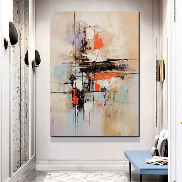 Large Acrylic Canvas Paintings, Simple Wall Art Ideas, Heavy Texture Painting, Bedroom Abstract Paintings, Modern Abstract Painting-Art Painting Canvas