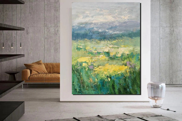 Large Acrylic Paintings for Bedroom, Abstract Landscape Painting, Bedroom Wall Art Paintings, Heavy Texture Canvas Art, Landscape Paintings for Living Room-Art Painting Canvas