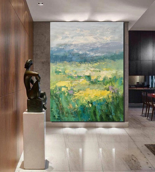 Large Acrylic Paintings for Bedroom, Abstract Landscape Painting, Bedroom Wall Art Paintings, Heavy Texture Canvas Art, Landscape Paintings for Living Room-Art Painting Canvas