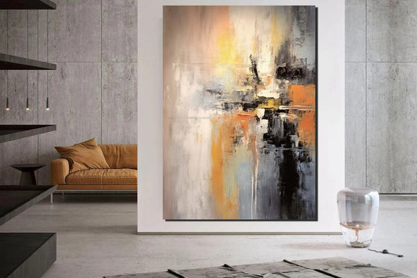 Heavy Texture Painting, Bedroom Abstract Paintings, Large Acrylic Canvas Paintings, Simple Wall Art Ideas, Modern Abstract Painting-Art Painting Canvas