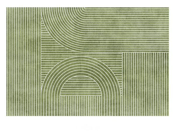 Dining Room Modern Rugs, Modern Living Room Rugs, Green Thick Soft Modern Rugs for Living Room, Contemporary Rugs for Bedroom-Art Painting Canvas