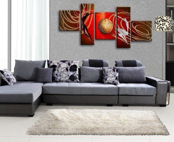 Simple Modern Art, Love Abstract Painting, Bedroom Room Wall Art Paintings, Abstract Art of Love, 5 Piece Canvas Painting-Art Painting Canvas