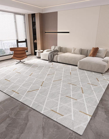 Abstract Area Rugs for Living Room, Geometric Contemporary Modern Rugs Next to Bed, Modern Rugs under Dining Room Table, Modern Carpets for Kitchen-Art Painting Canvas