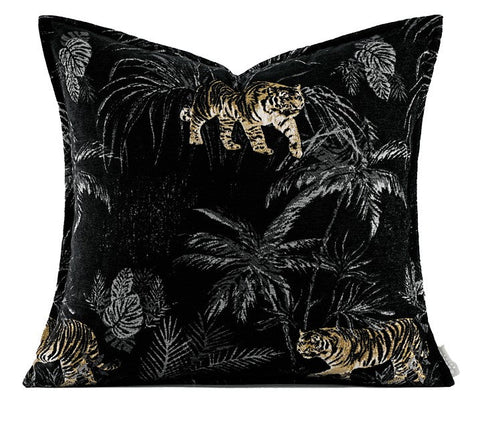 Forest Jungle Tiger Pattern Decorative Pillow Covers, Large Modern Sofa Pillow Cases, Modern Pillows for Couch, Abstract Decorative Throw Pillows for Living Room-Art Painting Canvas