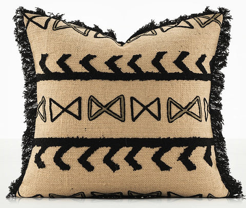 Ethnic Square Modern Throw Pillows for Couch, Contemporary Modern Sofa Pillows, Decorative Throw Pillows for Bedroom, Large Throw Pillow for Interior Design-Art Painting Canvas