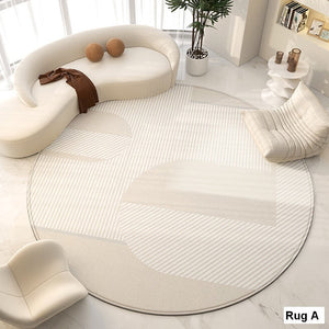 Contemporary Modern Rug for Living Room, Geometric Round Rugs for Dining Room, Modern Area Rugs for Bedroom, Circular Modern Rugs under Chairs-Art Painting Canvas