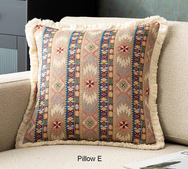 Bohemian Decorative Sofa Pillows for Living Room, Oriental Throw Pillow for Couch, Modern Geometric Decorative Throw Pillows for Bedroom-Art Painting Canvas