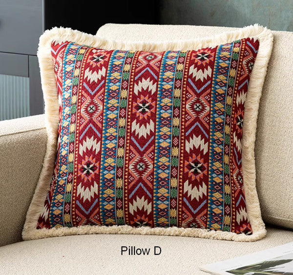 Extra Large Modern Geometric Pillows, Decorative Throw Pillows for Bedroom, Bohemian Decorative Sofa Pillows for Living Room, Oriental Throw Pillow for Couch-Art Painting Canvas