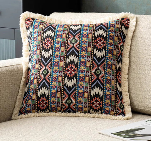 Extra Large Modern Geometric Pillows, Decorative Throw Pillows for Bedroom, Bohemian Decorative Sofa Pillows for Living Room, Oriental Throw Pillow for Couch-Art Painting Canvas