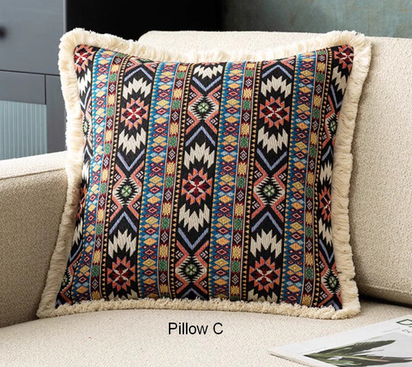 Extra Large Modern Geometric Pillows, Decorative Throw Pillows for Bedroom, Bohemian Decorative Sofa Pillows for Living Room, Oriental Throw Pillow for Couch-Art Painting Canvas