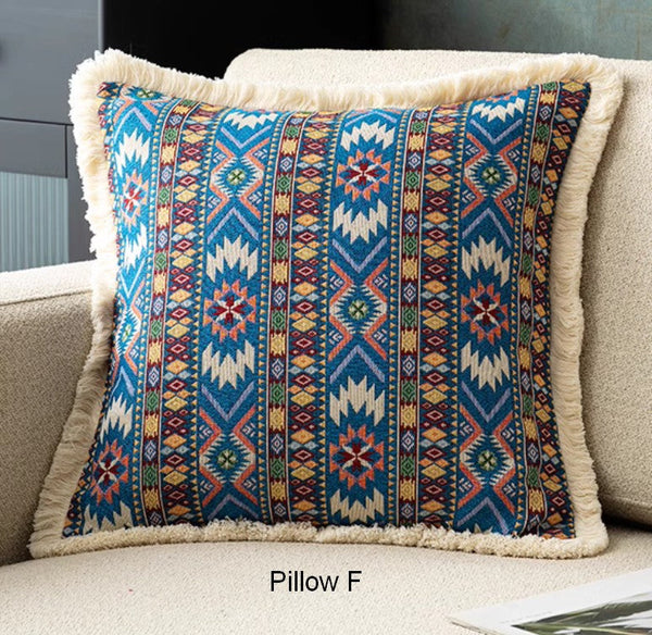 Bedroom Decorative Throw Pillows, Bohemian Decorative Sofa Pillows for Living Room, Extra Large Modern Geometric Pillows, Oriental Throw Pillow for Couch-Art Painting Canvas