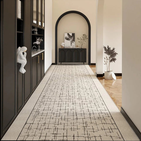 Contemporary Modern Long Hallway Runners, Easy Care Long Narrow Runner Rugs, Washable Entryway Runner Rug Ideas, Kitchen Runner Rugs, Entrance Hallway Runners-Art Painting Canvas