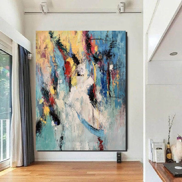 Palette Knife Paintings, Acrylic Paintings on Canvas, Large Paintings Behind Sofa, Abstract Painting for Living Room, Bedroom Modern Wall Art Paintings-Art Painting Canvas