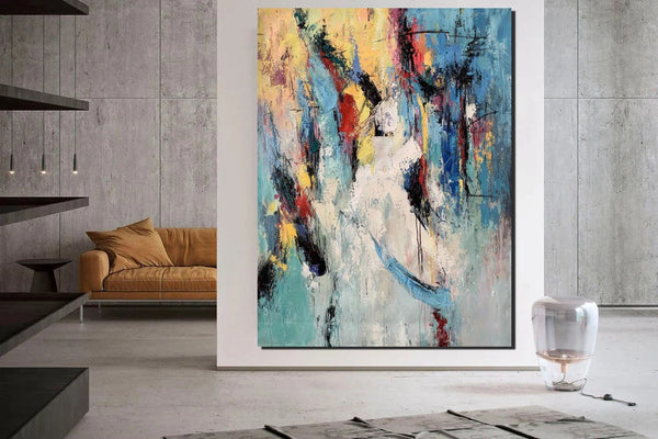 Palette Knife Paintings, Acrylic Paintings on Canvas, Large Paintings Behind Sofa, Abstract Painting for Living Room, Bedroom Modern Wall Art Paintings-Art Painting Canvas