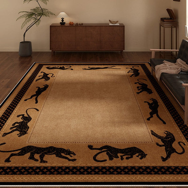 Large Modern Rugs for Living Room, Mid Century Cheetah Pattern Modern Rugs for Dining Room, Modern Rug Ideas for Bedroom-Art Painting Canvas