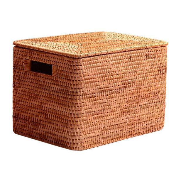 Oversized Rectangular Storage Basket with Lid, Woven Rattan Storage Basket for Shelves, Storage Baskets for Bedroom, Extra Large Storage Baskets for Clothes-Art Painting Canvas