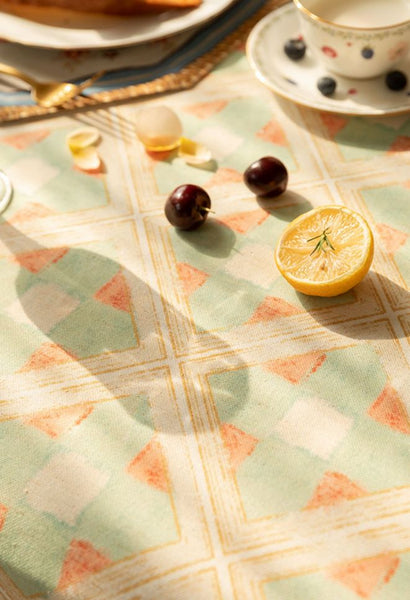 Long Rectangle Tablecloth for Dining Room Table, British Mid Century Fiberflax Tablecloth, Square Tablecloth for Coffee Table, Farmhouse Table Cloth, Wedding Tablecloth, Waterproof Tablecloth-Art Painting Canvas