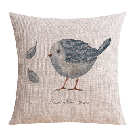 Simple Decorative Pillow Covers, Decorative Sofa Pillows for Children's Room, Love Birds Throw Pillows for Couch, Singing Birds Decorative Throw Pillows-Art Painting Canvas