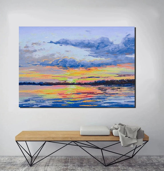 Abstract Landscape Paintings, Heavy Texture Painting, Hand Painted Wall Art, Contemporary Wall Art Paintings, Simple Modern Paintings for Living Room-Art Painting Canvas