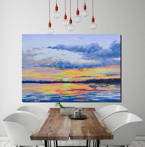 Abstract Landscape Paintings, Heavy Texture Painting, Hand Painted Wall Art, Contemporary Wall Art Paintings, Simple Modern Paintings for Living Room-Art Painting Canvas