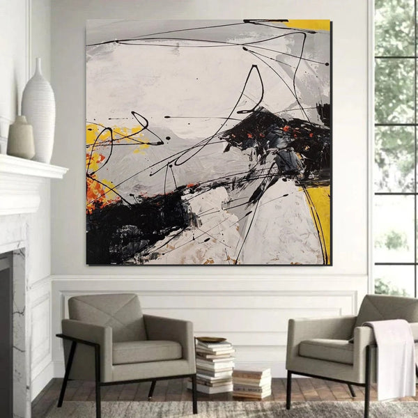 Extra Large Abstract Paintings on Canvas, Hand Painted Abstract Painting, Bedroom Wall Art Ideas, Simple Painting Ideas for Bedroom-Art Painting Canvas